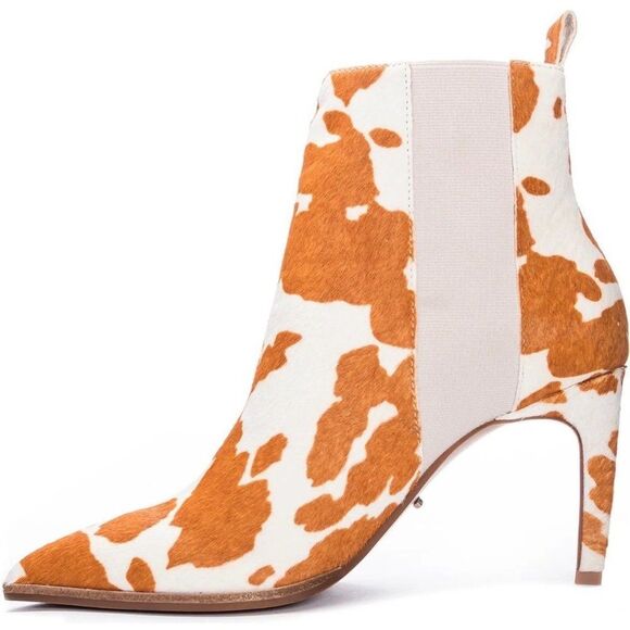 42 Gold Kennsington Cow Print Chelsea Boot/ Booties Size 7 or 37.5 - Picture 3 of 14